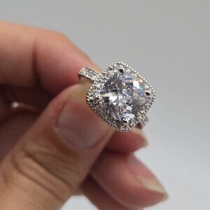 Large Cushion Cut Lia Sophia Cocktail Ring - Size 6
